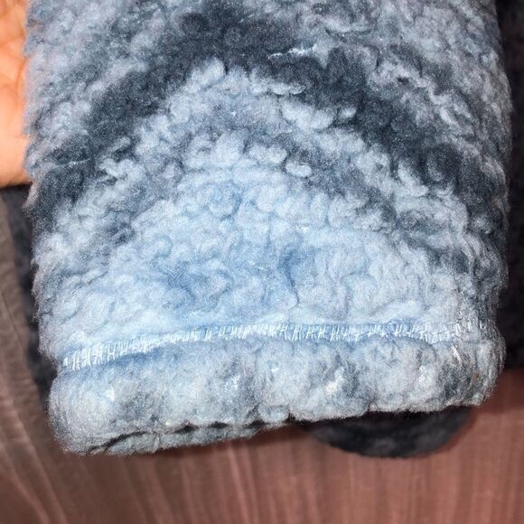 Home Free M Blue Navy Sherpa Teddy Pullover Quarter Zip Sweatshirt - Picture 5 of 15